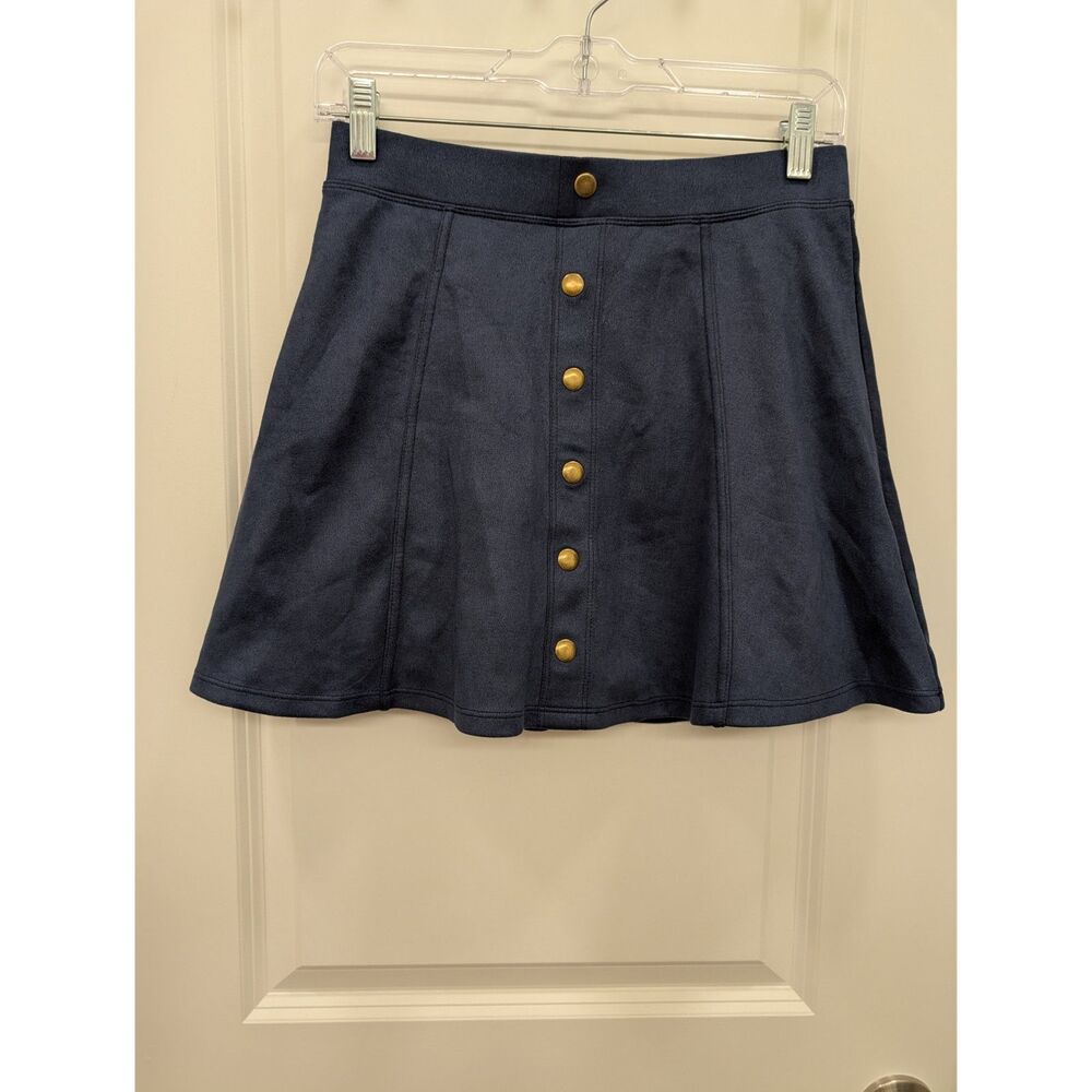 Halara Button Front Skort Blue Denim Look Athletic Skirt Women's Size Small S